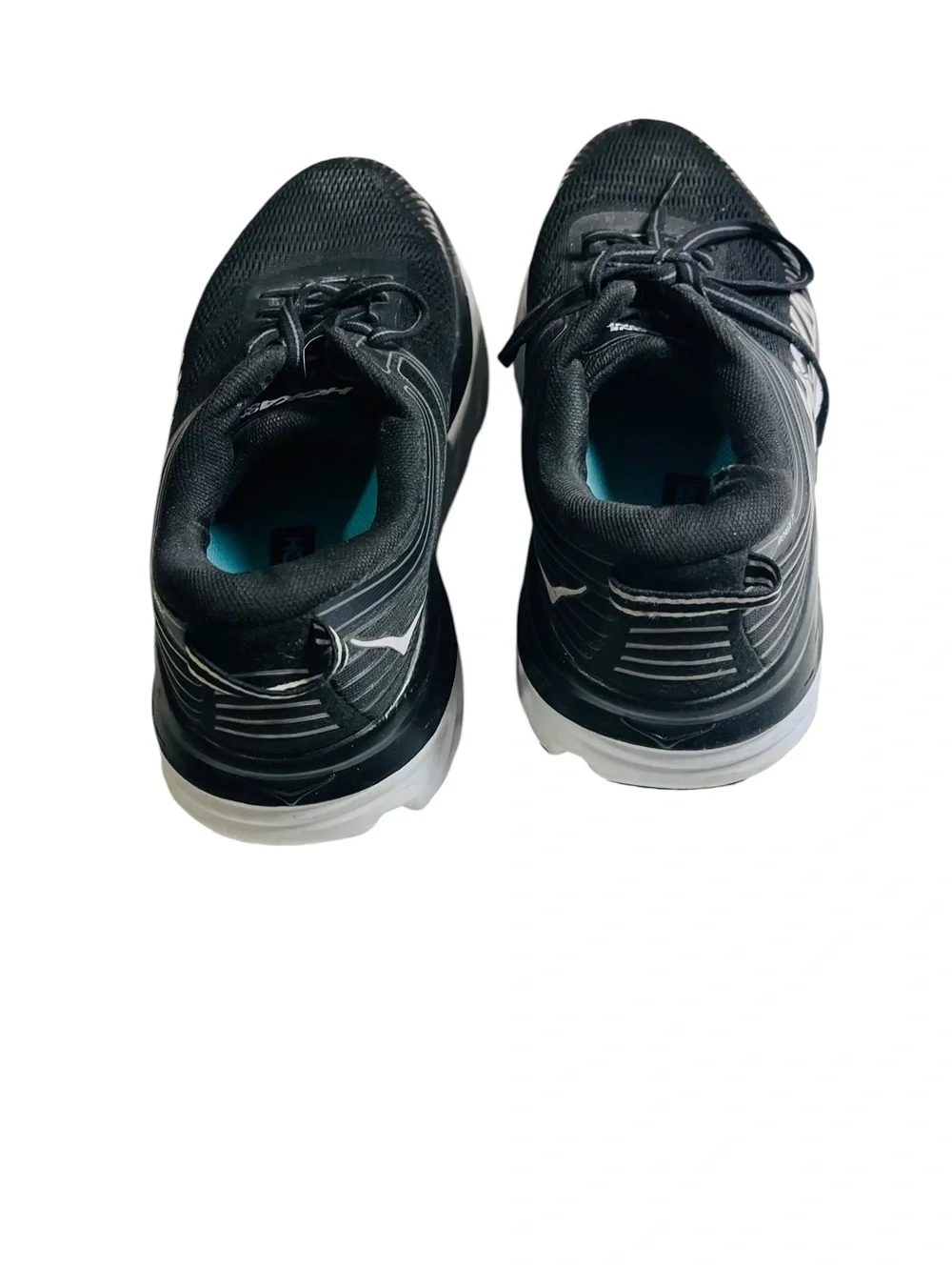 Hoka One One Bondi 7 Black Sz 10.5 D Wide Running Shoe 1110531 BWHT Max Cushion
